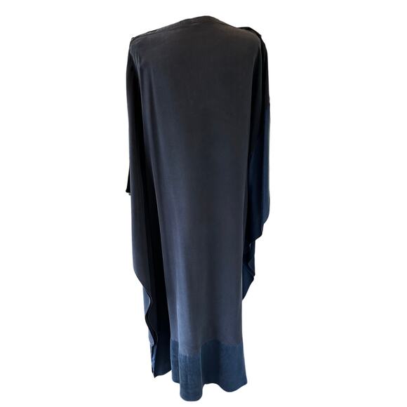 Ocean + Main - Navy and Teal Boatneck Silk Caftan - 1X - Picture 10 of 16